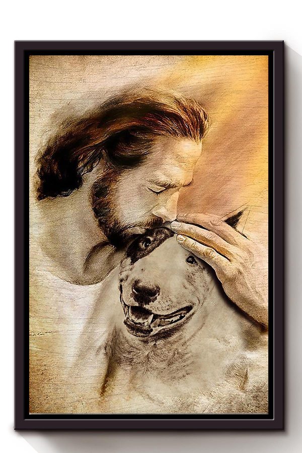 God Hug Dog God For Dog Lover Christian Gift Framed Matte Canvas Framed Prints, Canvas Paintings