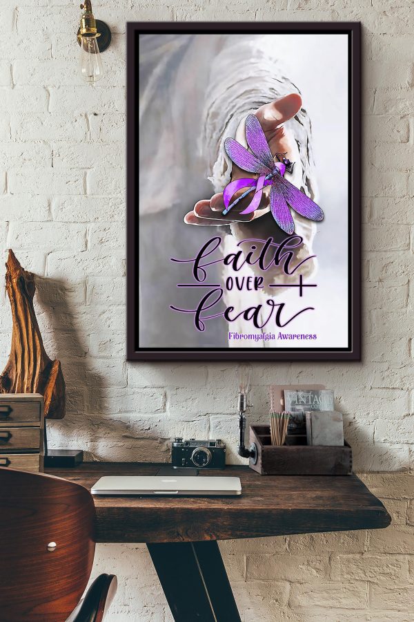 Faith Over Fear Christian Gift For Christmas Decor Child Of God Framed Canvas Framed Prints, Canvas Paintings - Image 3