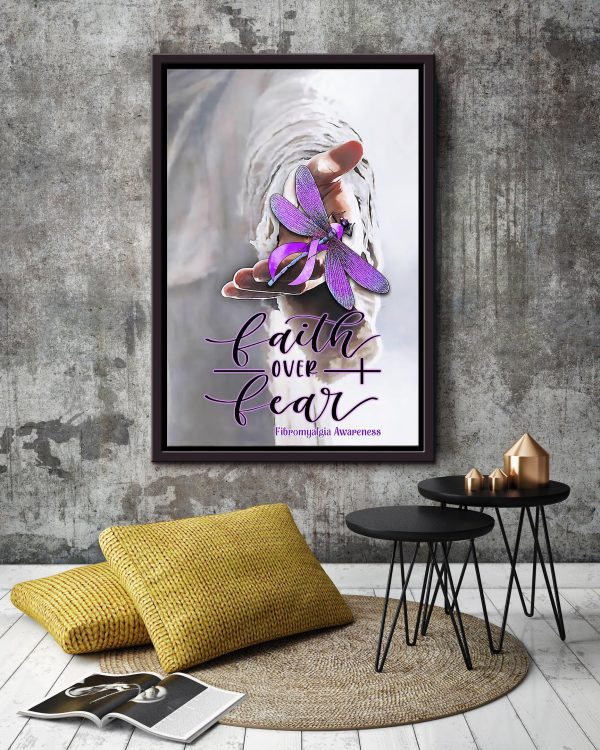 Faith Over Fear Christian Gift For Christmas Decor Child Of God Framed Canvas Framed Prints, Canvas Paintings - Image 4