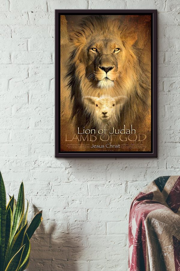 Lion Of Judah Christian Gift For Christmas Decor Son Of God Framed Canvas Framed Prints, Canvas Paintings - Image 2