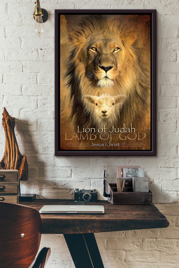 Lion Of Judah Christian Gift For Christmas Decor Son Of God Framed Canvas Framed Prints, Canvas Paintings - Image 3