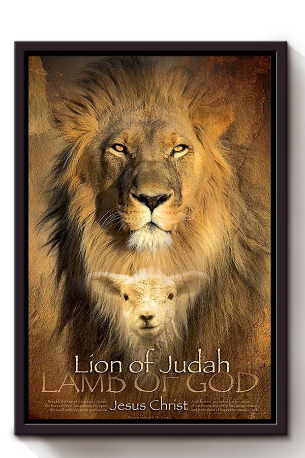 Lion Of Judah Christian Gift For Christmas Decor Son Of God Framed Canvas Framed Prints, Canvas Paintings