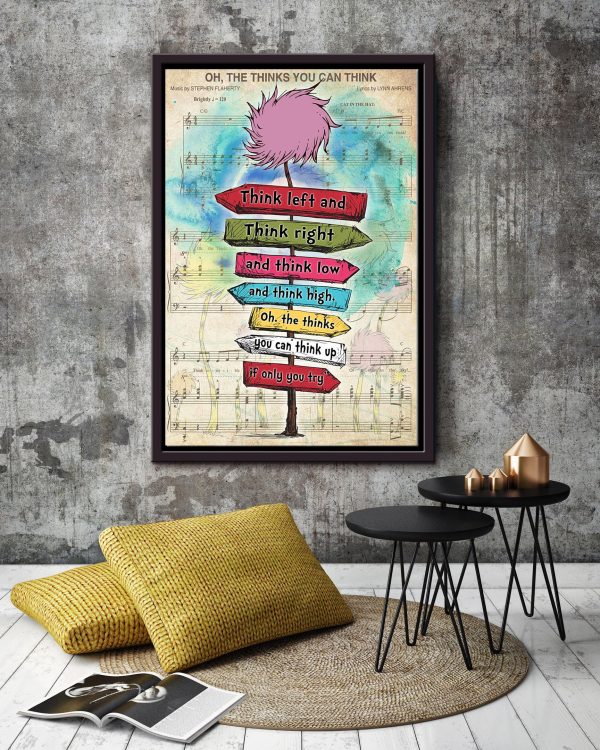 Oh The Thinks You Can Think Music By Stephen Flaherty Lyric Song For Children Framed Canvas Framed Prints, Canvas Paintings - Image 2