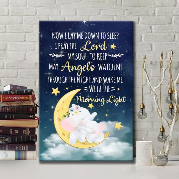 Now I Lay Me Down To Sleep Canvas Hanging Gift, Canvas Paiting Frames Print Print, Christian Gifts