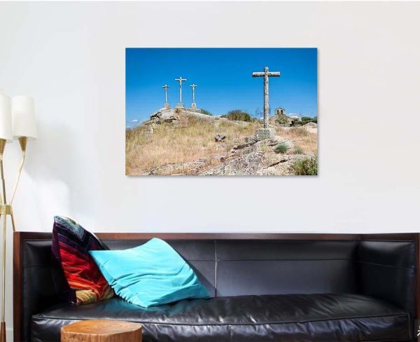 Isolated Stone Crosses Located On Hill Last Supper Christian Premium Multi Canvas Prints, Multi Piece Panel Canvas Luxury Gallery Wall Fine Art Print - Image 4