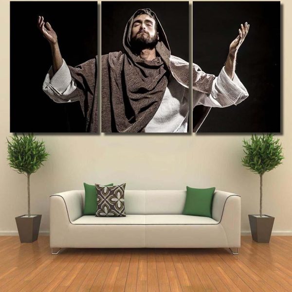 Jesus Christ Praying God Consecration Bread Jesus Christian Premium Multi Canvas Prints, Multi Piece Panel Canvas Luxury Gallery Wall Fine Art Print - Image 5