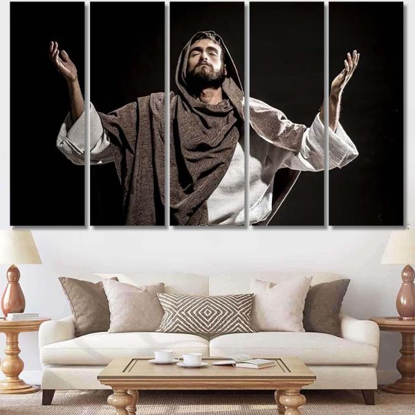 Jesus Christ Praying God Consecration Bread Jesus Christian Premium Multi Canvas Prints, Multi Piece Panel Canvas Luxury Gallery Wall Fine Art Print - Image 8