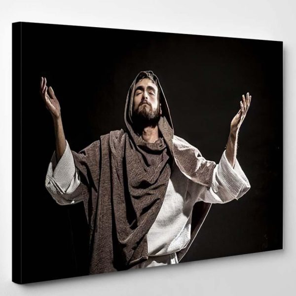 Jesus Christ Praying God Consecration Bread Jesus Christian Premium Multi Canvas Prints, Multi Piece Panel Canvas Luxury Gallery Wall Fine Art Print