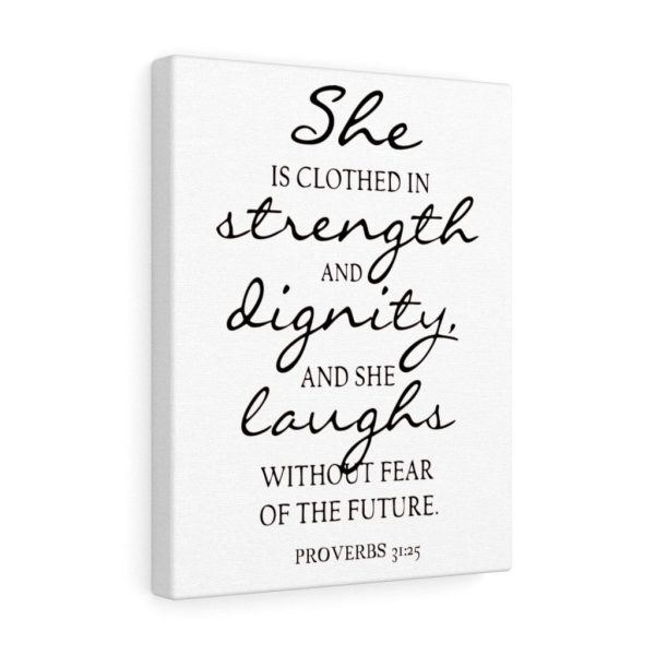 Scripture Canvas Strength Dignity And Laughs Proverbs 31:25 Christian Bible Verse Meaningful Framed Prints, Canvas Paintings - Image 2