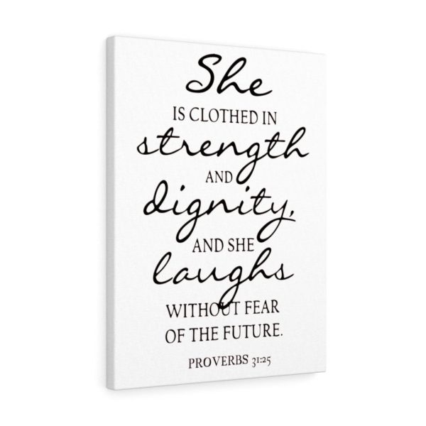 Scripture Canvas Strength Dignity And Laughs Proverbs 31:25 Christian Bible Verse Meaningful Framed Prints, Canvas Paintings - Image 4