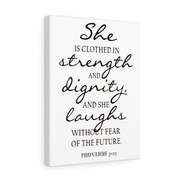 Scripture Canvas Strength Dignity And Laughs Proverbs 31:25 Christian Bible Verse Meaningful Framed Prints, Canvas Paintings - Image 3