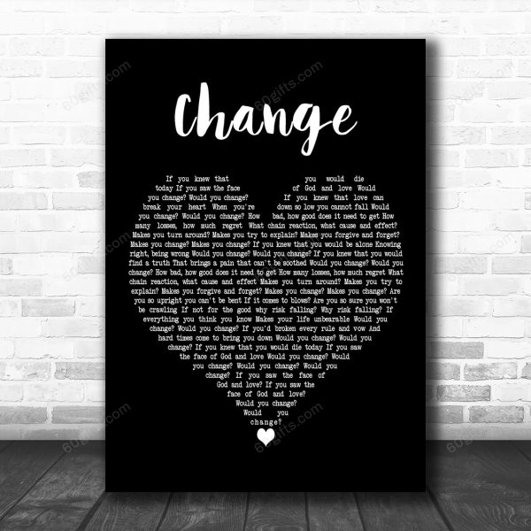 Tracy Chapman Change Black Heart Decorative Art Gift Song Lyric Print - Canvas Print Wall Art Home Decor