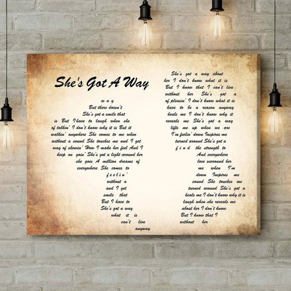 Billy Joel She's Got A Way Man Lady Couple Song Lyric Art Print - Canvas Print Wall Art Home Decor