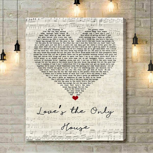 Martina McBride Loves The Only House Script Heart Song Lyric Art Print - Canvas Print Wall Art Home Decor