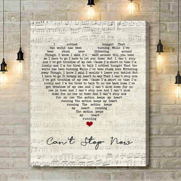 Keane Can't Stop Now Script Heart Song Lyric Art Print - Canvas Print Wall Art Home Decor