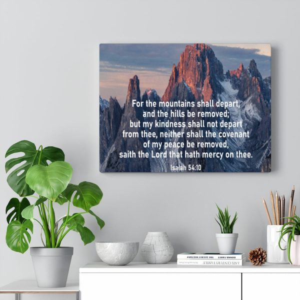 Bible Verse Canvas For The Mountains Shall Depart Isaiah 54:10 Christian Framed Prints, Canvas Paintings - Image 4