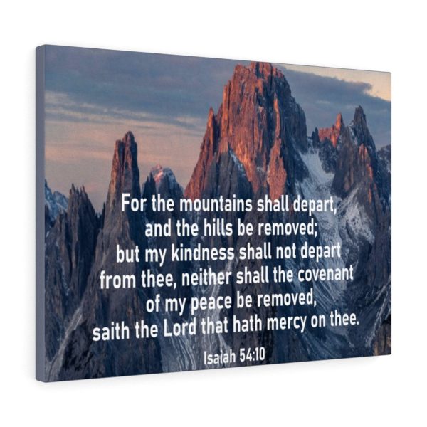 Bible Verse Canvas For The Mountains Shall Depart Isaiah 54:10 Christian Framed Prints, Canvas Paintings - Image 2