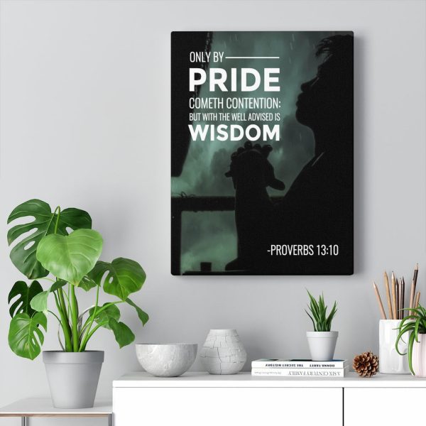 Scripture Canvas Only by Pride Proverbs 13:10 Christian Bible Verse Meaningful Framed Prints, Canvas Paintings - Image 4