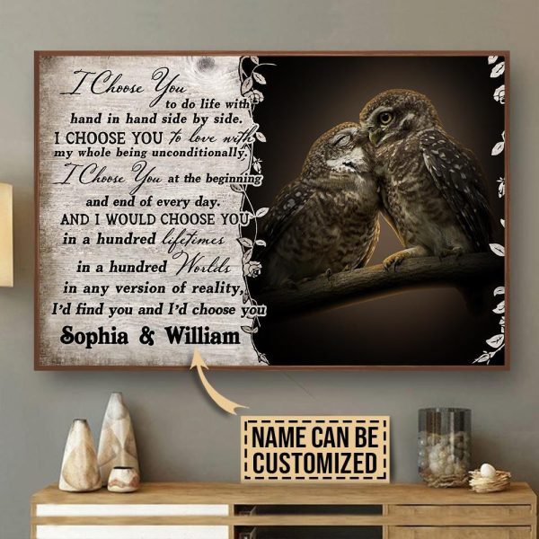 here Gifts Personalized Owl I Choose You Canvas Home Decor