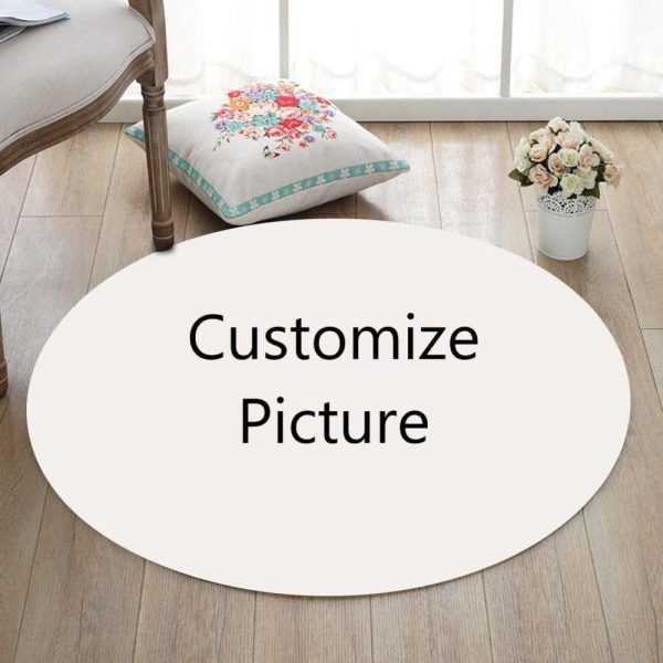 Custom Living Room Round Mat Circle Rug. Personalize Living Room Round Mat Circle Rug