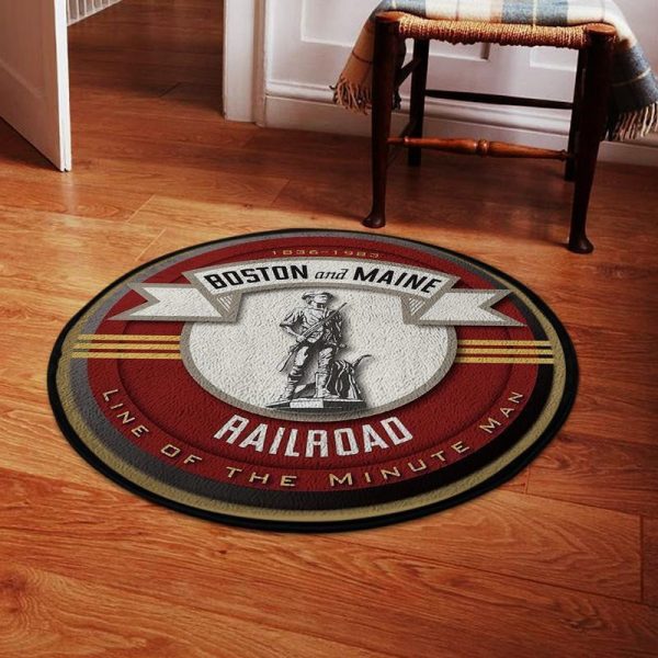 Bnmrr Round Mat Boston And Maine Railroad Round Floor Mat Room Rugs Carpet Outdoor Rug Washable Rugs