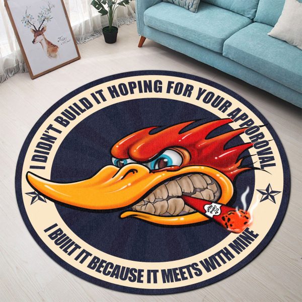 Hot Rod Wood Pecker Round Mat Round Floor Mat Room Rugs Carpet Outdoor Rug Washable Rugs