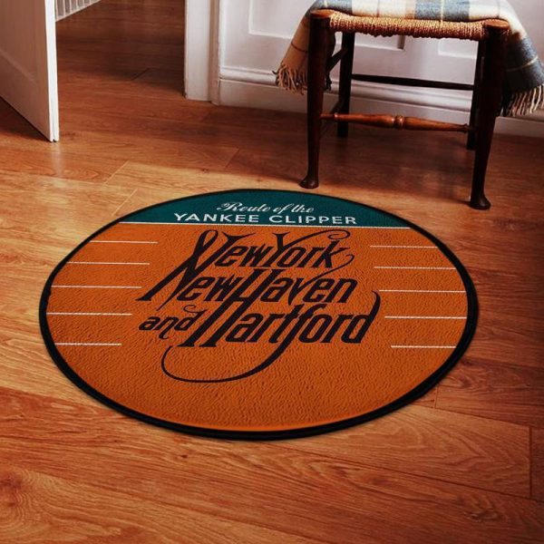 Nh Newhaven Round Mat New York New Haven And Hartford Railroad Round Floor Mat Room Rugs Carpet Outdoor Rug Washable Rugs