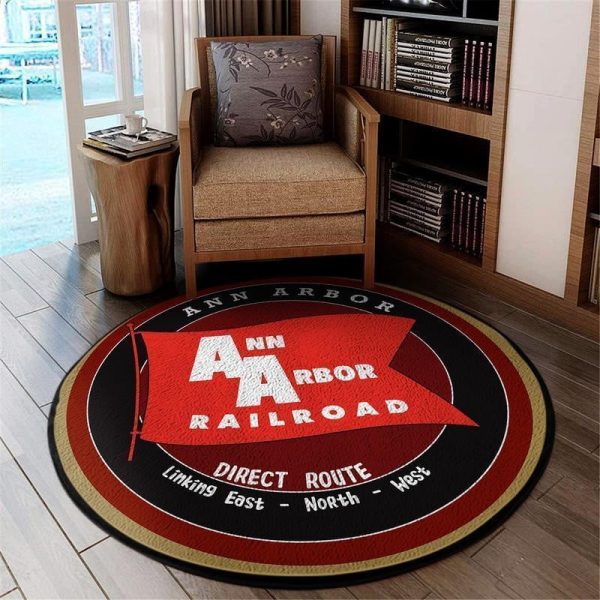 Annarbor Round Mat Ann Arbor Railroad Round Floor Mat Room Rugs Carpet Outdoor Rug Washable Rugs - Image 2