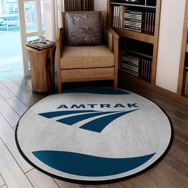 Amtrak Round Mat Amtrak Railroad Round Floor Mat Room Rugs Carpet Outdoor Rug Washable Rugs - Image 2