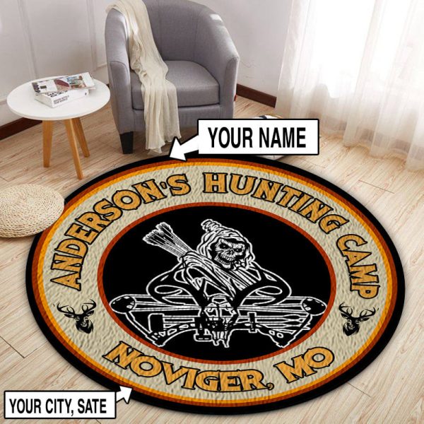 Personalized Bow Hunting Deer Round Rug, Carpet 07865 - Image 3