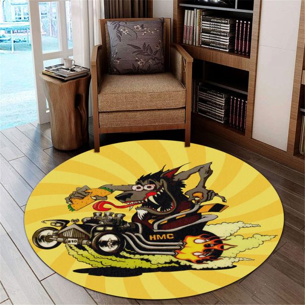 Hot Rod Taco Run Round Mat Round Floor Mat Room Rugs Carpet Outdoor Rug Washable Rugs - Image 2