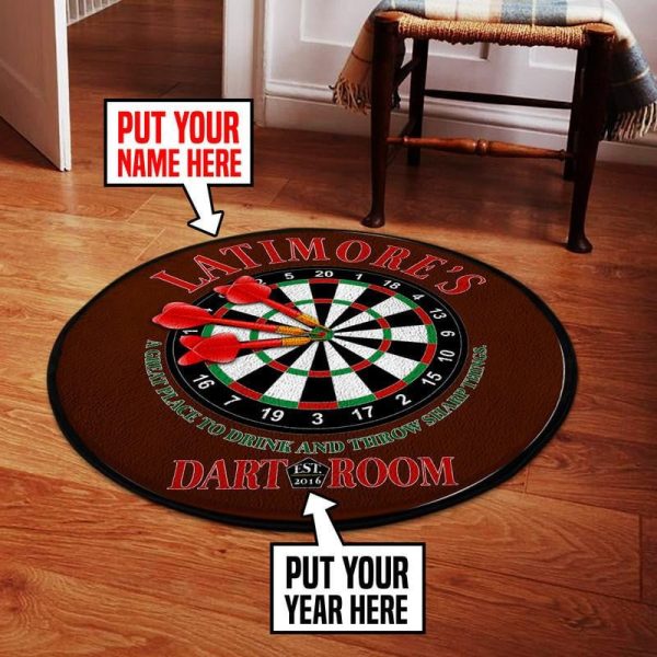 Personalized Dart Room Round Mat Round Floor Mat Room Rugs Carpet Outdoor Rug Washable Rugs - Image 2