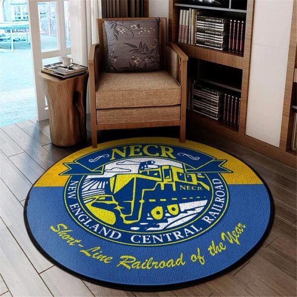 Necrr Living Room Round Mat Circle Rug New England Central Railroad - Image 2