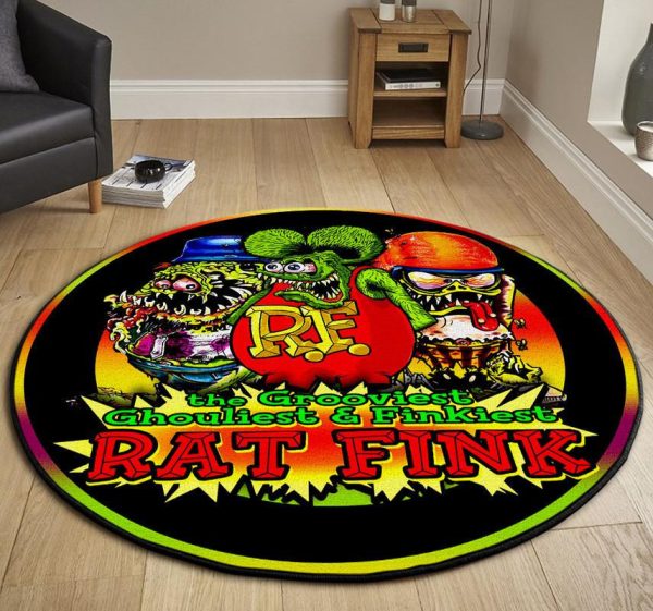 Rat Fink Round Mat Round Floor Mat Room Rugs Carpet Outdoor Rug Washable Rugs - Image 3