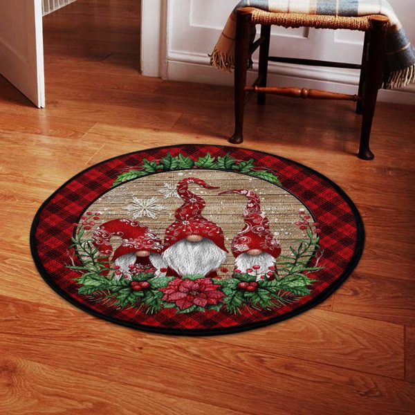 Gnomes Christmas Decor Round Rug, Carpet 07136 - Image 2