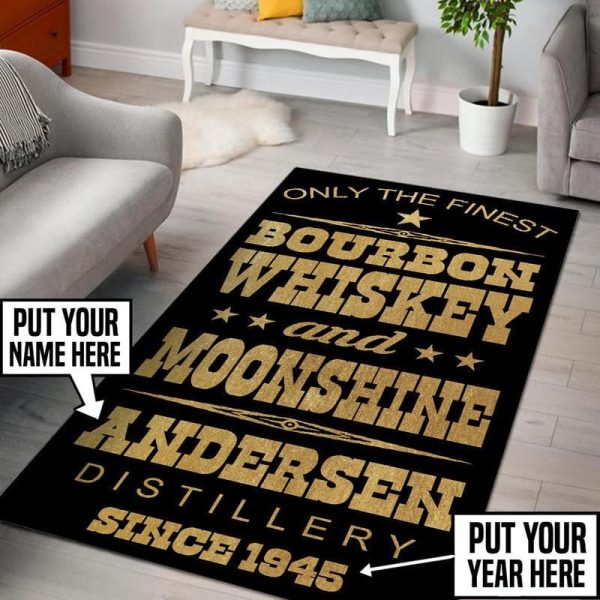 Personalized Bourbon Whiskey And Moonshine Area Rug Carpet