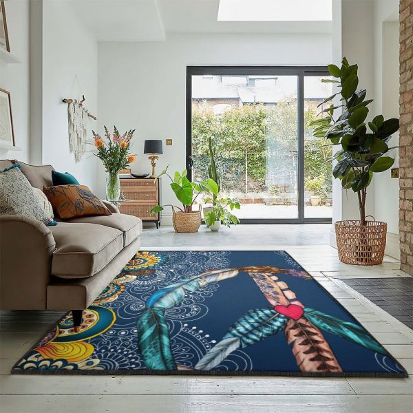 Love And Peace Non Shedding Peace Rug Rectangle Rugs Washable Area Rug Non-Slip Carpet For Living Room Bedroom