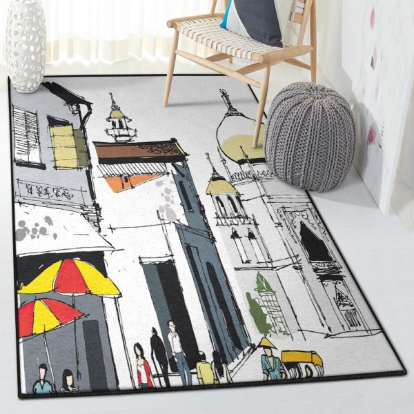 Asian Asian Life Rug Rectangle Rugs Washable Area Rug Non-Slip Carpet For Living Room Bedroom