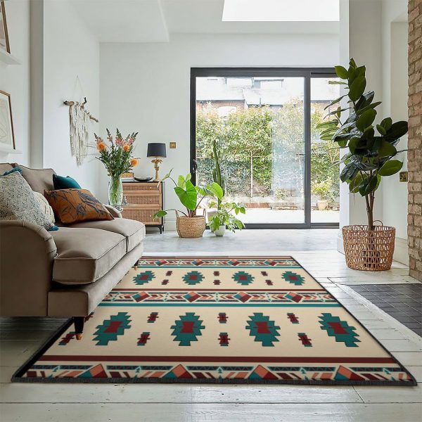 Wovener Washable Desert Jewel Woven Rug Rectangle Rugs Washable Area Rug Non-Slip Carpet For Living Room Bedroom