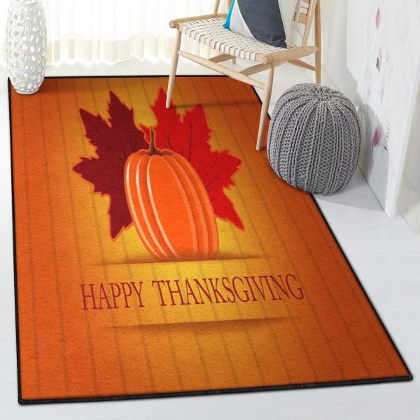 Holiday Art Deco Rug Thanksgiving Holiday Rug Rectangle Rugs Washable Area Rug Non-Slip Carpet For Living Room Bedroom