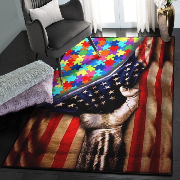 Autism Spectrum Disorder Autism Rug Rectangle Rugs Washable Area Rug Non-Slip Carpet For Living Room Bedroom