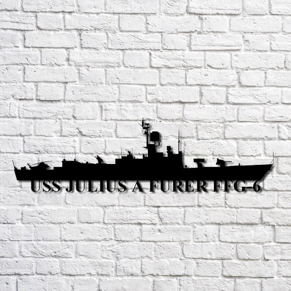 Uss Julius A Furer Ffg6 Navy Ship Metal Art, Custom Us Navy Ship Cut M