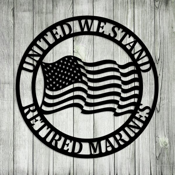 Personalized Retired US Marines Veteran Metal Sign, Metal Laser Cut Me - Image 2