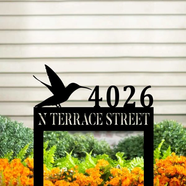 Customized Address Hummingbird Metal Sign, Garden Art, Metal Laser Cut - Image 2