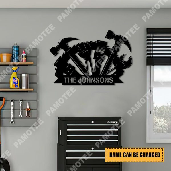 Custom Name Mechanic Garage Metal Wall Decor, Housewarming Plaque, Met