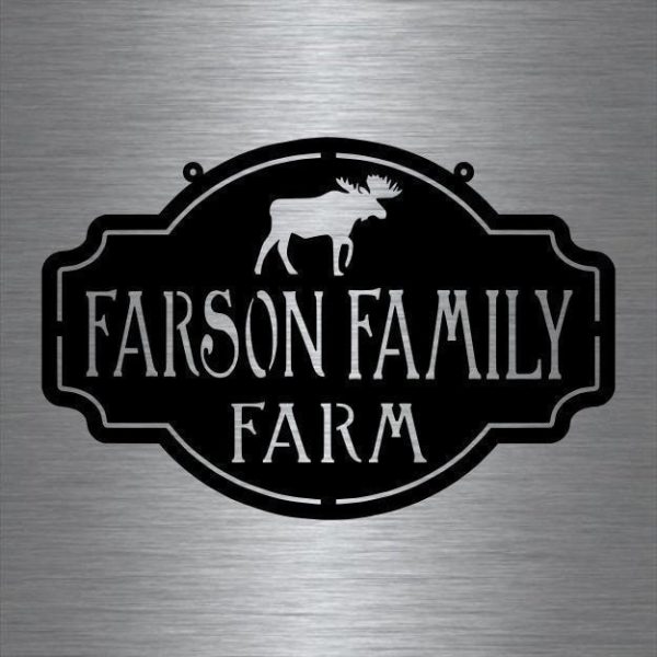 Metal Farm Sign , Moose Personalized Family Name Metal Sign Housewarmi