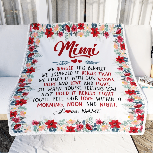 Personalized Mimi Blanket From Grandkids Grandson Granddaughter We Hug - Image 3