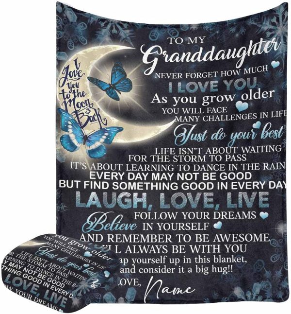 Granddaughter Blanket Personalized Name Blanket To My Granddaughter Fr