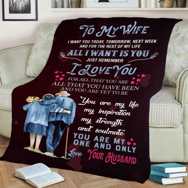 To My Wife Blanket Custom Name Blanket Old Couple Blanket Love Blanket - Image 2