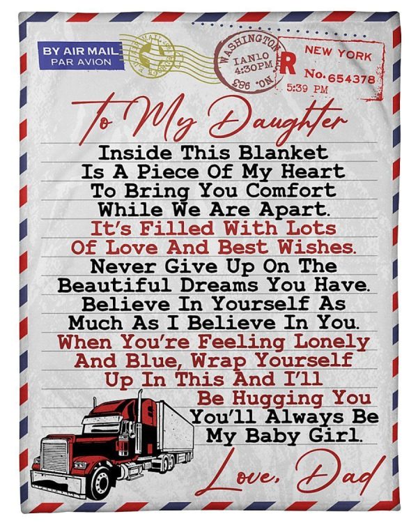 Always Be My Baby Girl Fleece Blanket Trucker's Daughter Fleece Blanke